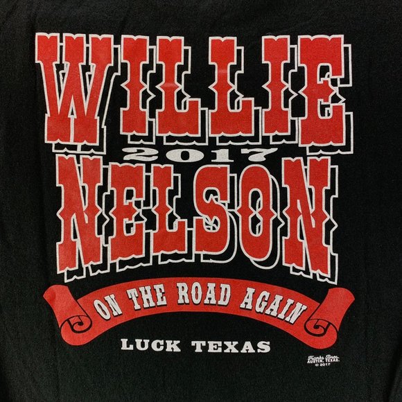 Hanes Other - Willie Nelson Shirt Mens Medium Black 2017 On The Road Again Texas Preshrunk